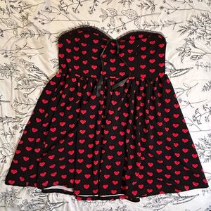 SHEIN 4xl Black and Red Heart Dress Sweetheart